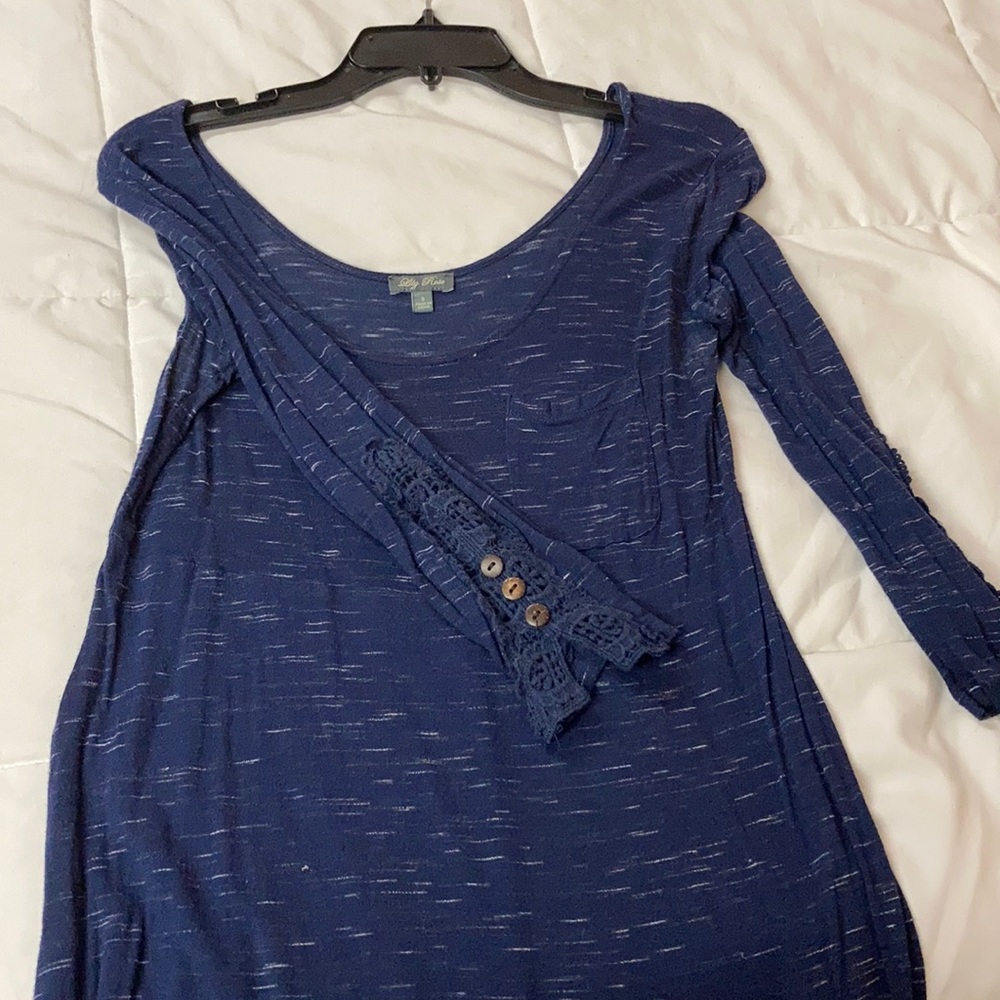 Navy blouse top